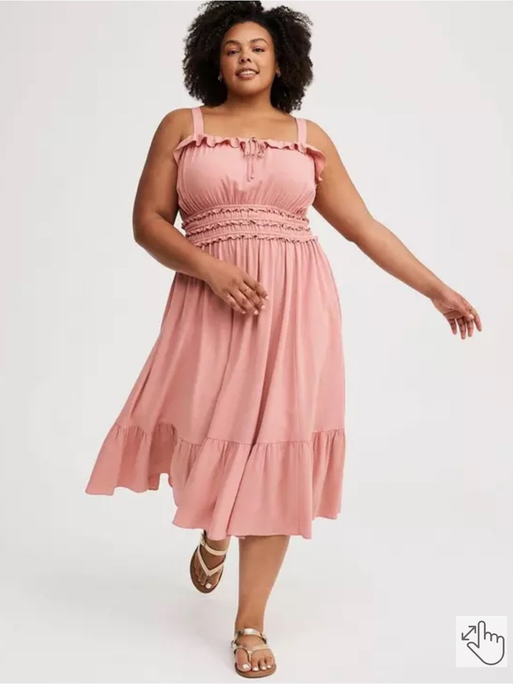 Torrid Shirred Bodice Midi Dress New with Tag W2375 Plus Size 2X